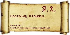 Paczolay Klaudia névjegykártya