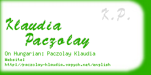 klaudia paczolay business card